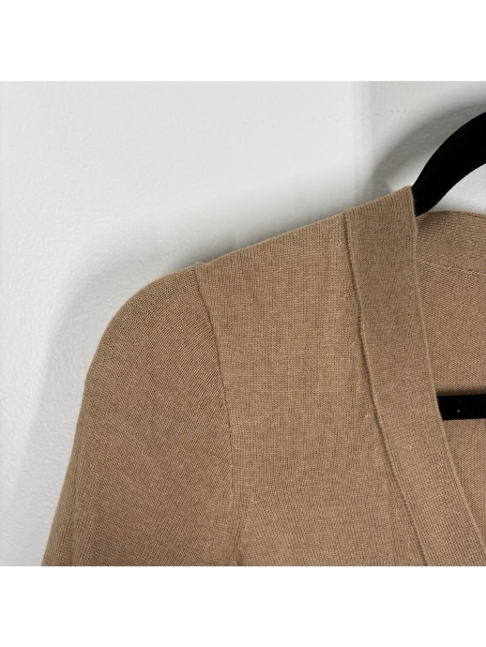 J.Crew Factory Women XS Camel Navy Merino Wool Blend Preppy Varsity Cardigan NWT - Picture 6 of 11